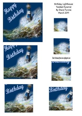 Birthday Lighthouse Twisted Pyramid