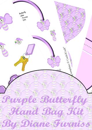 Purple Butterfly Hand Bag Kit