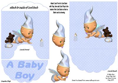 A New Baby Boy Drop Flap Card