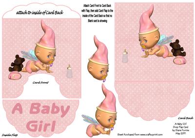 A Baby Girl Drop Flap Card