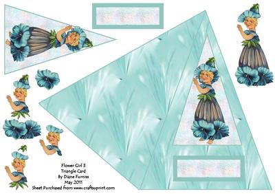 Flower Girl 3 Triangle Card