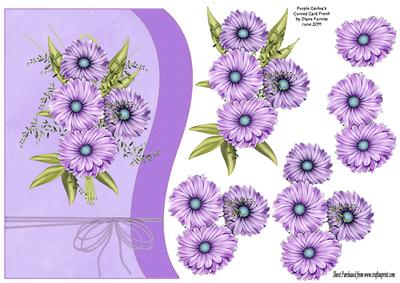 Purple Gerbra's Curved Card Front