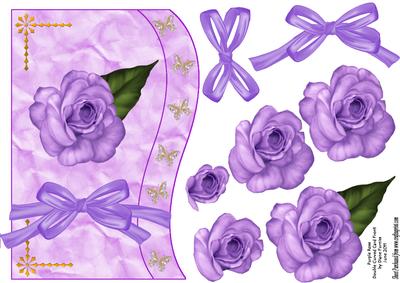 Purple Rose Curved Card Front