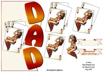 4 Ace's Dad Shaped Card