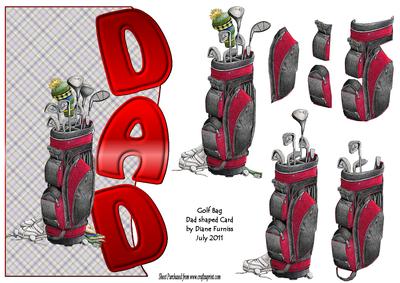 Golf Bag Dad Shaped Card