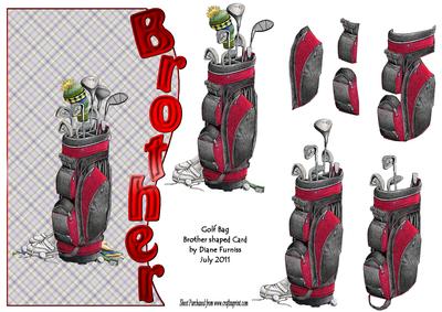 Golf Bag Brother Shaped Card