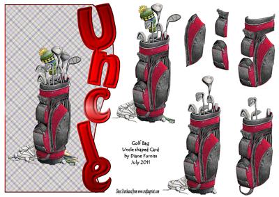 Golf Bag Uncle Shaped Card