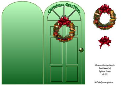 Christmas Greetings Wreath Front Door
