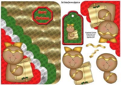 Gingerbread Christmas Pocket Card Front
