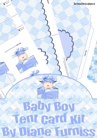 Baby Boy Tent Card Kit