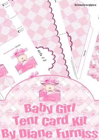 Baby Girl Tent Card Kit