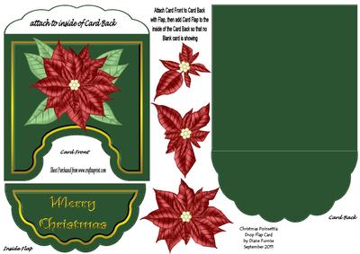 Christmas Poinsettia Drop Flap Card