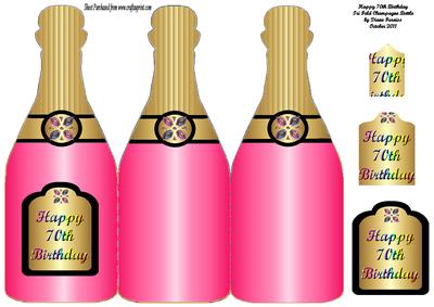 70th Birthday Bottle Tri Fold
