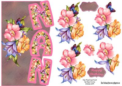 Nan Floral Card Front