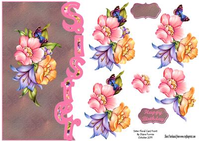 Sister Floral Card Front