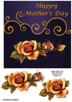 Mother's Day Square Floral Card