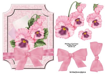 Pink Pansy Card Topper