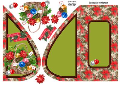 Christmas Basket Teardrop Card