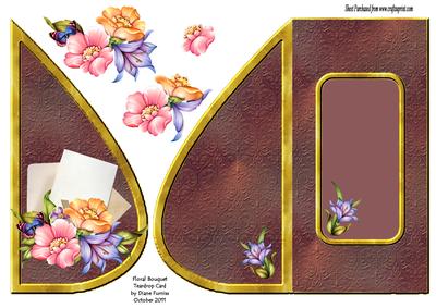 Floral Bouquet Teardrop Card