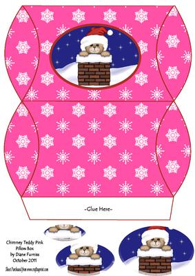 Chimney Teddy Pink Pillow Box