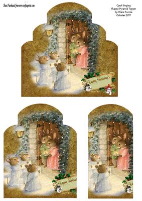 Carol Singing Shaped Pyramid Topper
