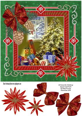 At Home for Christmas Square Card