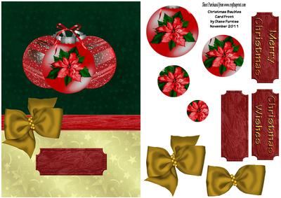 Christmas Baubles Card Front
