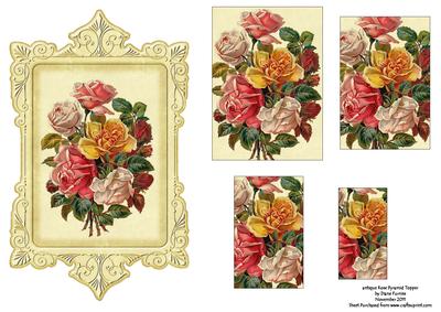 Antique Rose Pyramid Topper