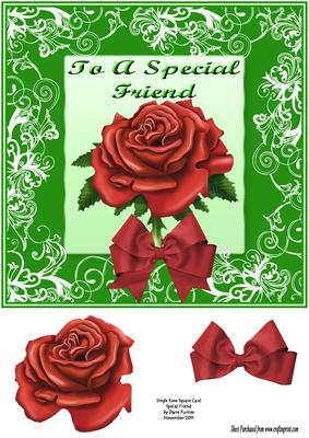 Single Rose Card Front Special Friend