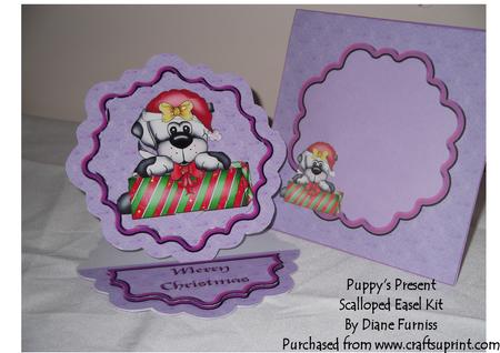 Puppy's Present Scalloped Easel Kit
