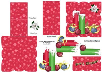 Christmas Candle Shaped Easel Card