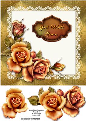 Get Well Copper Rose Card Front