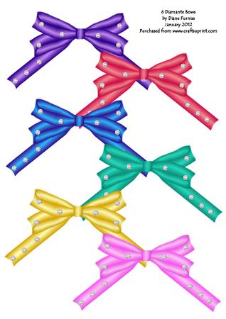 6 Diamante Bows