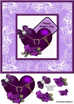 Mother's Day Purple Heart Card Front