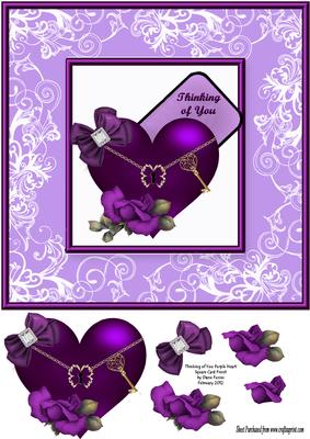 Thinking of You Purple Heart Card Front