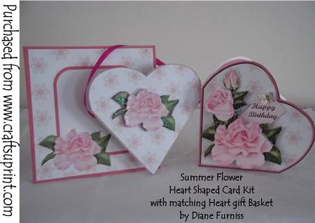 Summer Flower Heart Shaped Card Kit