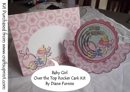 Baby Girl Over the Top Rocker Card Kit