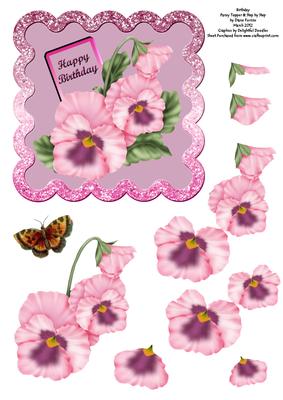Birthday Pansy Topper