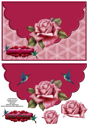 Lovely Pink Rose Envelope Card