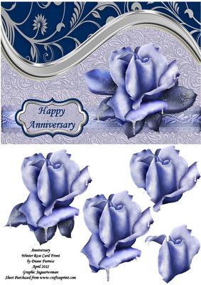 Anniversary Winter Rose Card Front