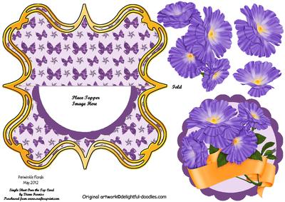 Periwinkle Floral Over the Top Card