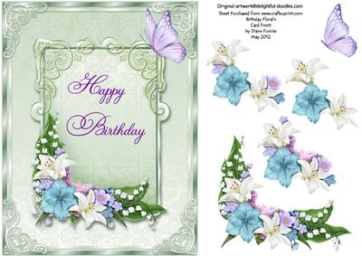 Birthday Florals Card Front