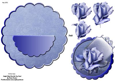 Winter Rose Over the Edge Rocker Card