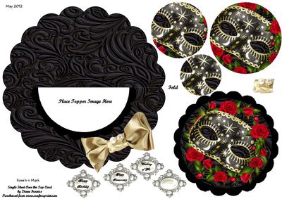 Rose's N Mask Over the Edge Rocker Card