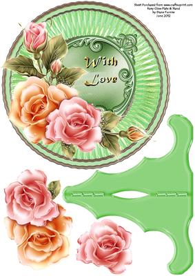 Rosy Glow Plate and Stand