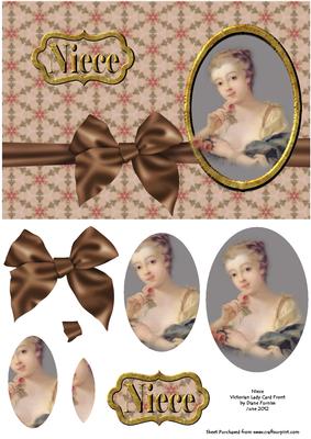Niece Victorian Lady Card Front