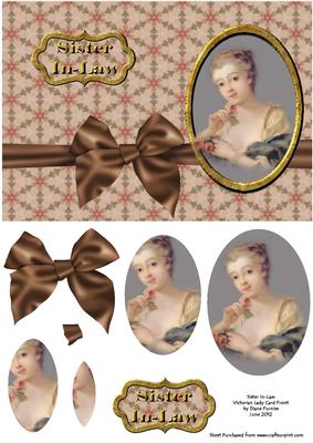 Sister In-law Victorian Lady Card Front