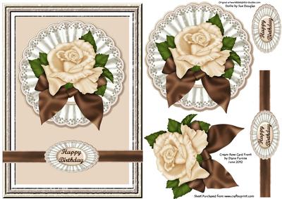 Cream Rose Card Front