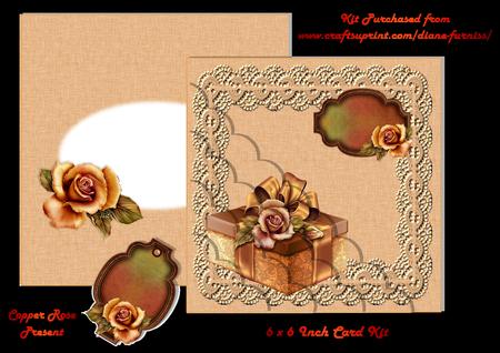 Copper Rose Present 6 x 6 Inch Card Kit
