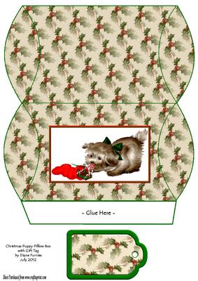Christmas Puppy Pillow Box